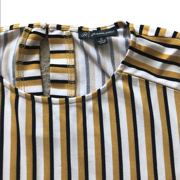 Black Yellow and White Adrianna Papell Blouse - Picture 5 of 5